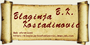 Blaginja Kostadinović vizit kartica